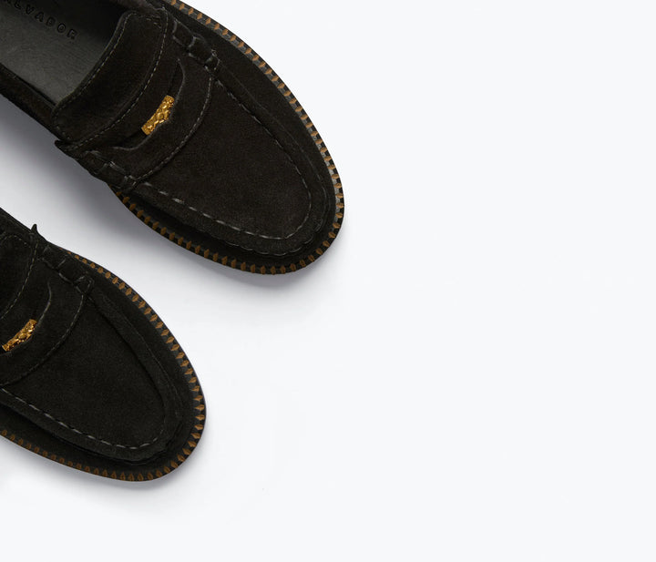 Freda Salvador – Elba Penny Loafer in Black Suede