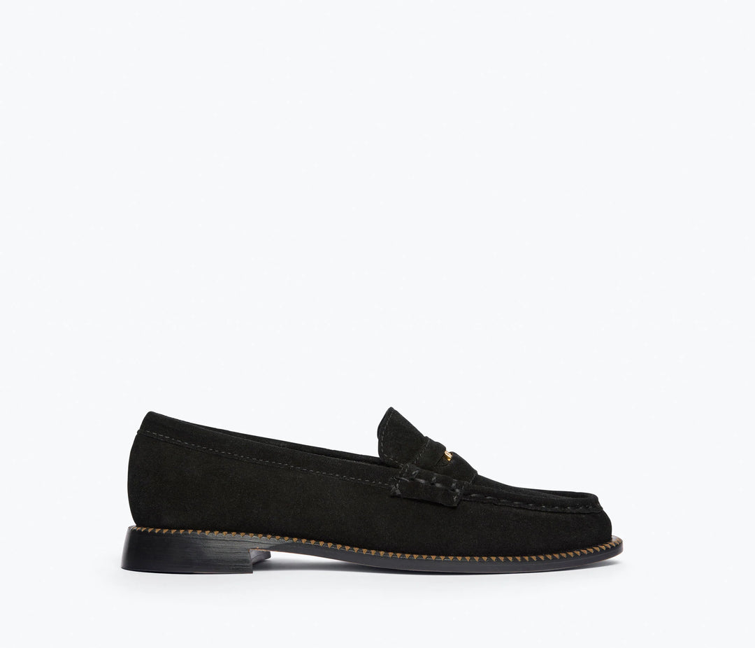 Freda Salvador – Elba Penny Loafer in Black Suede