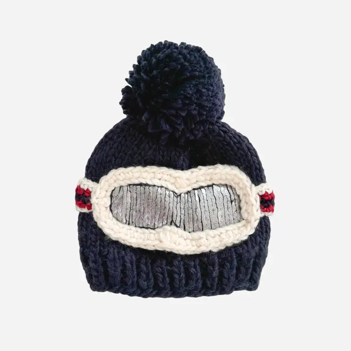 The Blueberry Hill - Ski Goggles Knit Hat in Navy