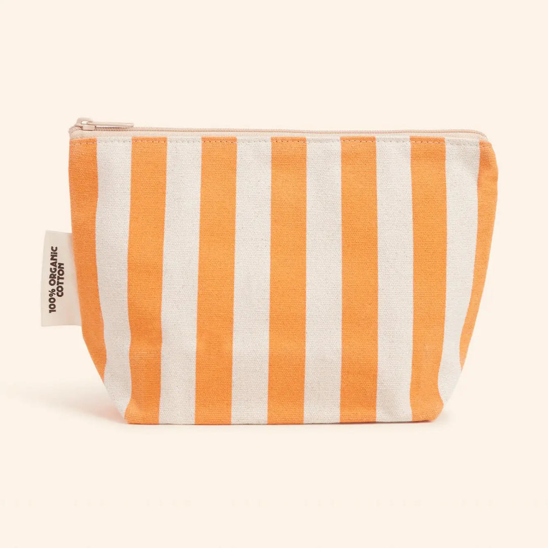 Dr. Max's - Organic Cotton Striped Zipper Pouch in Orange