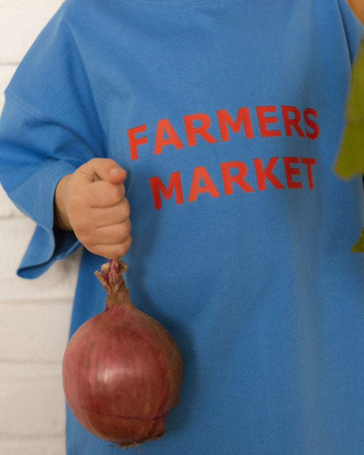Pigeon Said Please – Farmers Market Tee in Blueberry