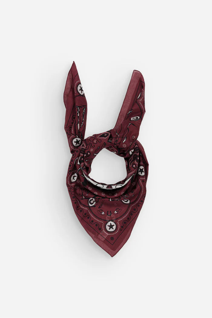 Maison Lecomte Flament – Cotton Bandana Scarf in Far West Bordeaux