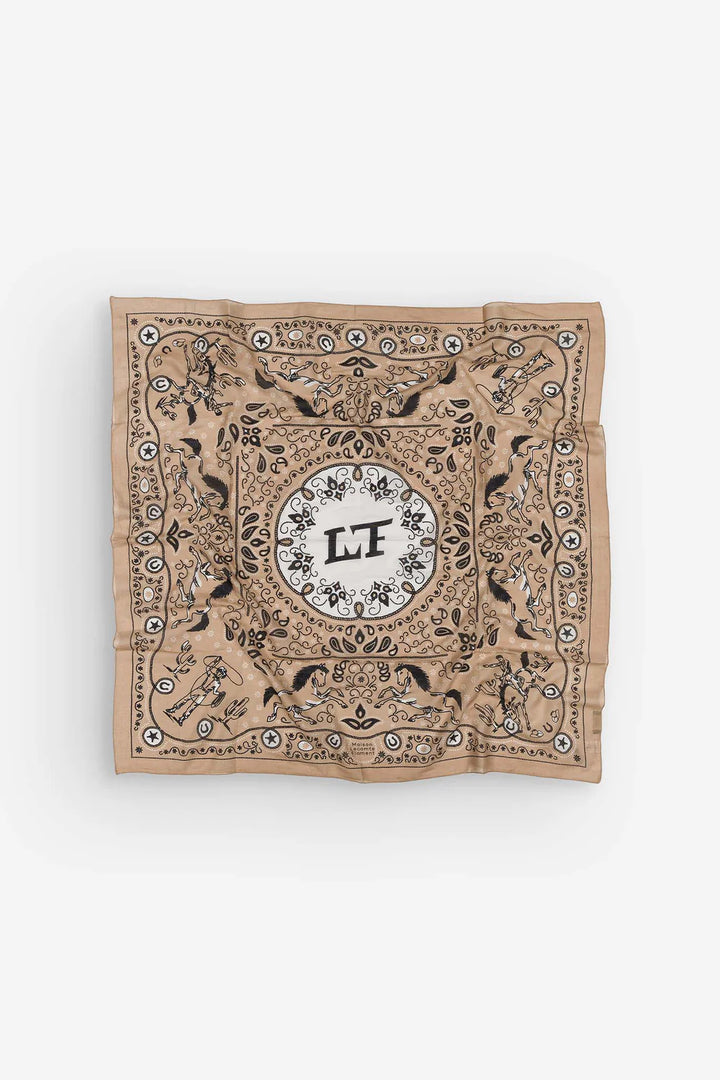 Maison Lecomte Flament – Cotton Bandana Scarf in Far West Natural