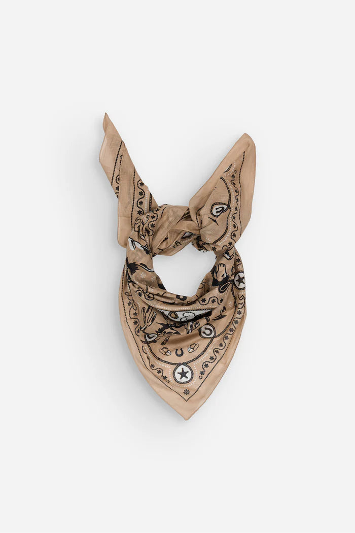 Maison Lecomte Flament – Cotton Bandana Scarf in Far West Natural