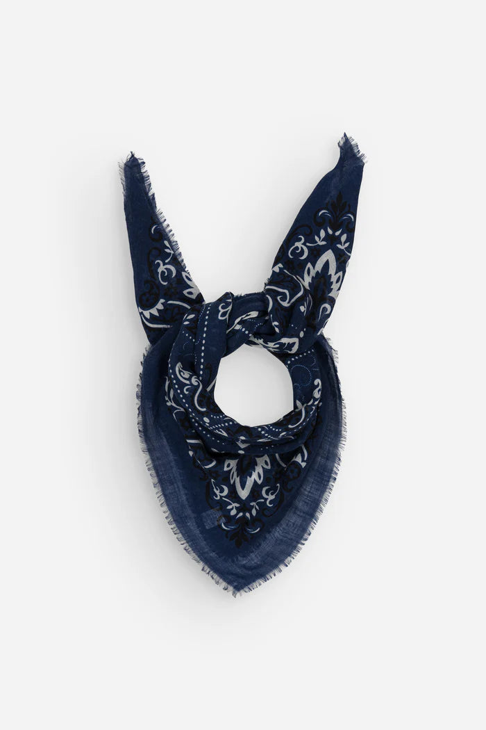 Maison Lecomte Flament – Cashmere Bandana Scarf in Navy