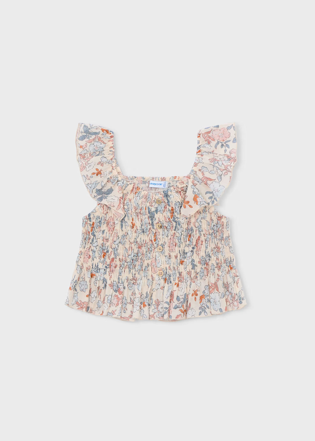 Mayoral – Printed Bambula Top in Salmon