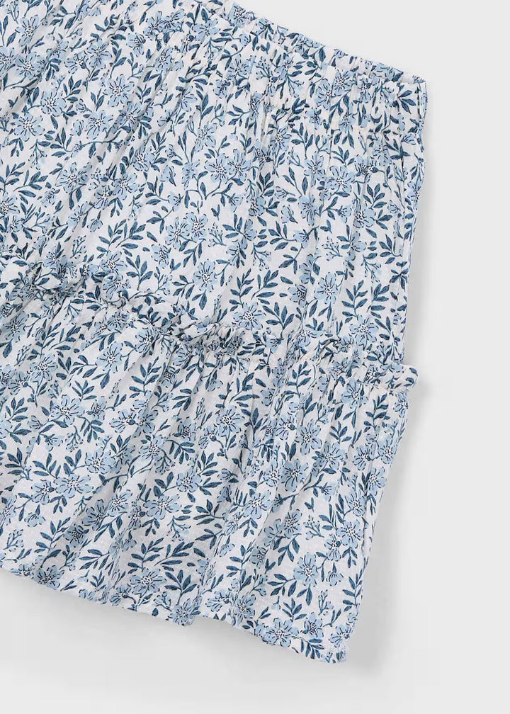 Mayoral – Printed Tiered Skirt in Sky Blue
