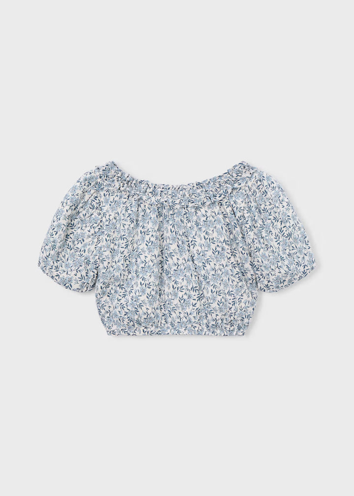 Mayoral – Printed Top in Sky Blue