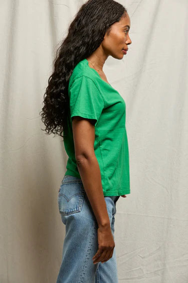 Perfect White Tee – Hendrix V-Neck Tee in Grass