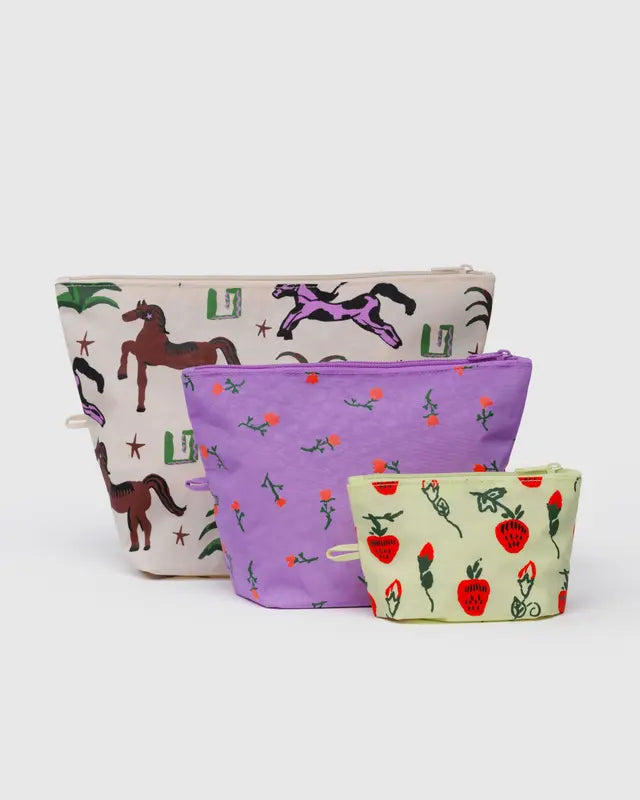 BAGGU - Go Pouch Set in Painted Prairie