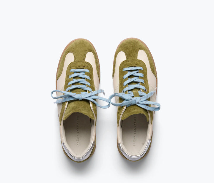 Freda Salvador – Jackie in Wasabi Suede Combo