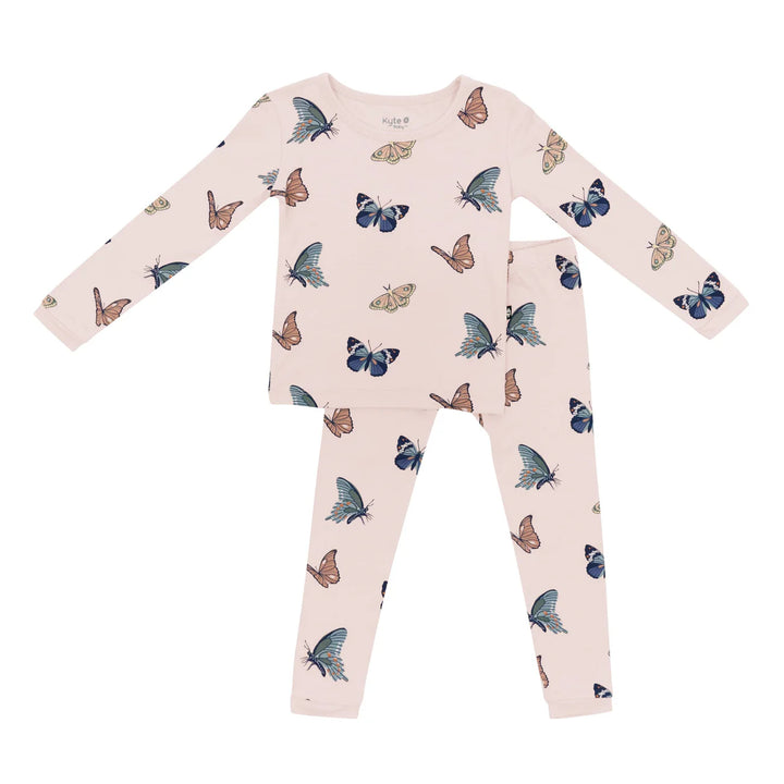 Kyte Baby - Long Sleeve Toddler Pajama Set in Blush Butterfly