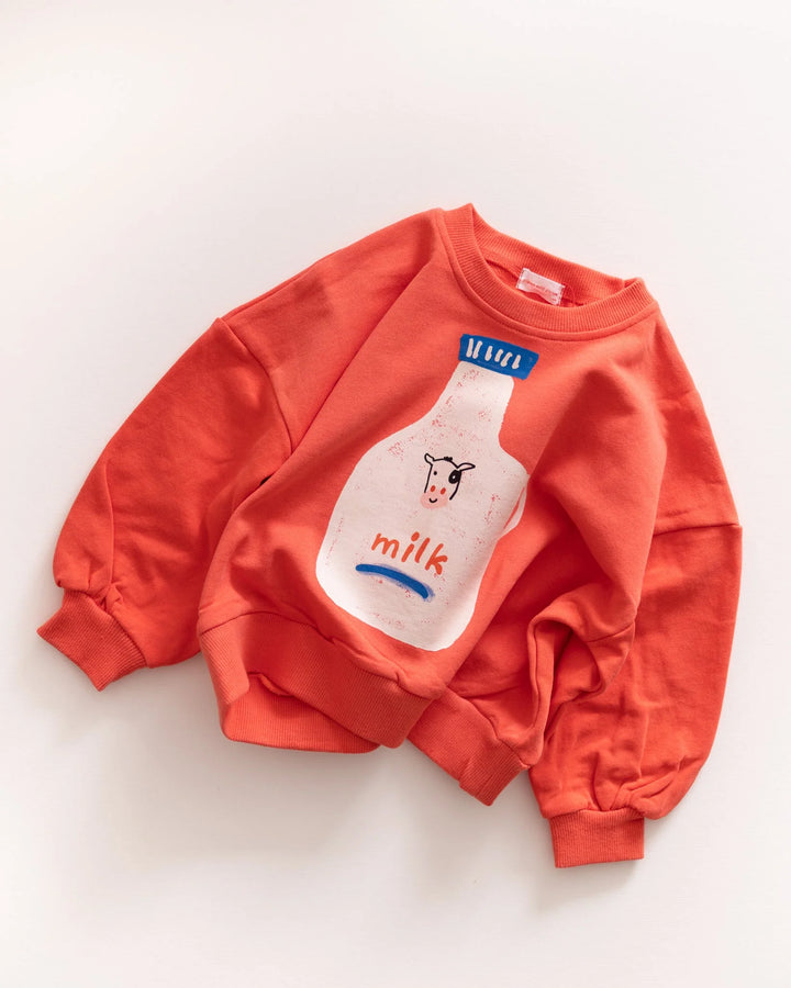Pigeon Said Please – Milk Jug Sweatshirt in Magazine Stand Red