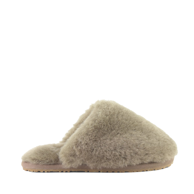 Mou - Closed Toe Sheepskin Fur Slipper in Elephant Gray