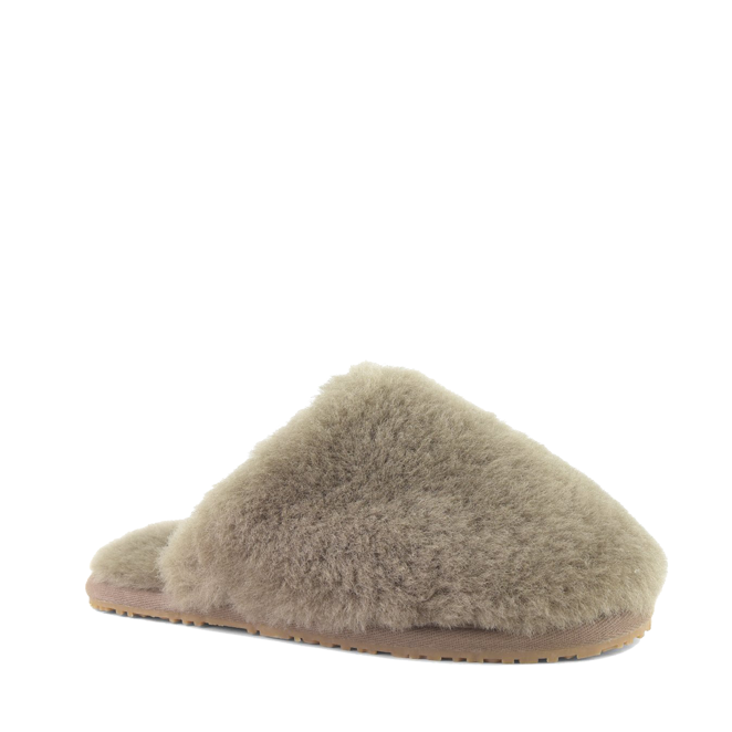 Mou - Closed Toe Sheepskin Fur Slipper in Elephant Gray