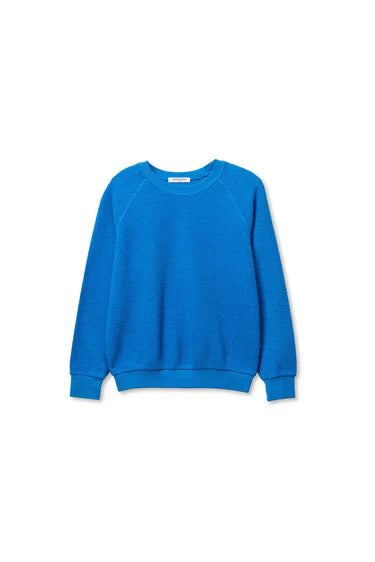 Perfect White Tee - Ziggy Reverse Fleece Shrunken Crewneck in Cobalt