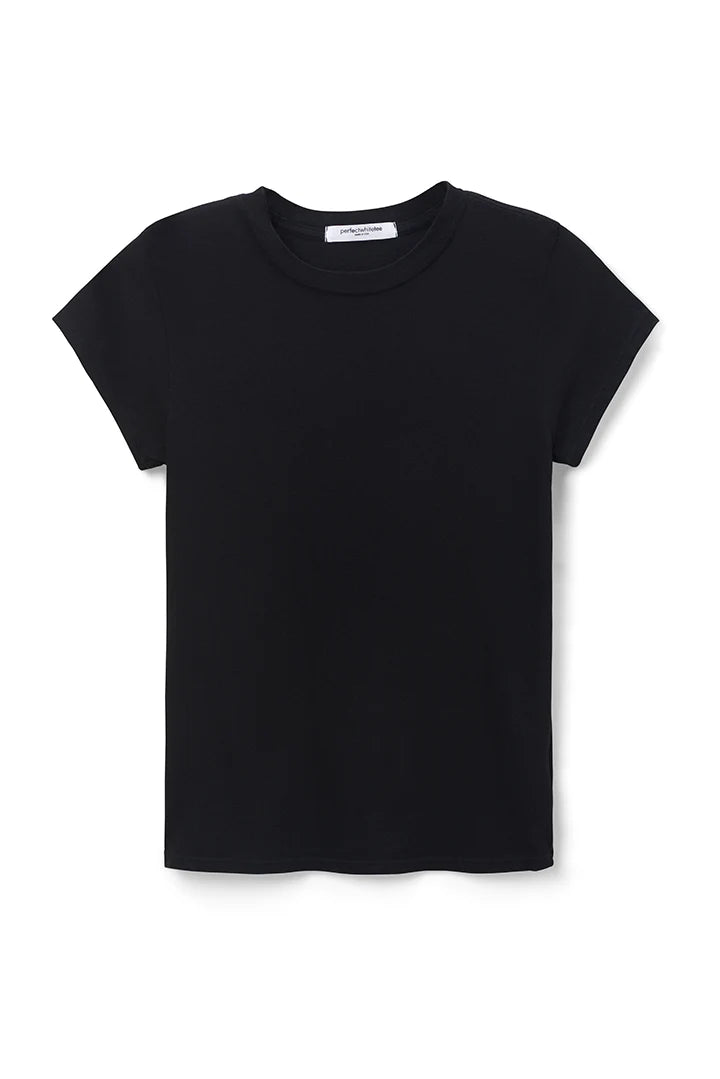 Perfect White Tee – Sheryl Recycled Baby Tee in True Black