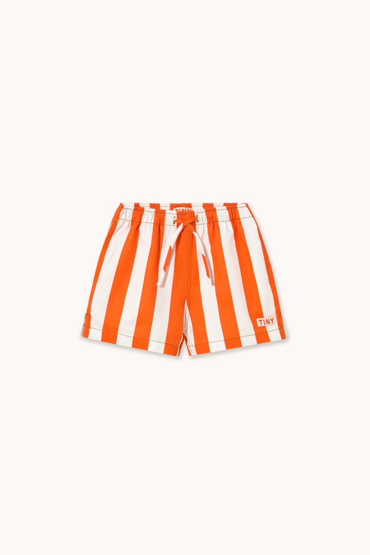 Tiny Cottons – Stripes Twill Shorts in Summer Red