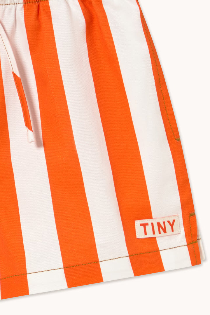 Tiny Cottons – Stripes Twill Shorts in Summer Red