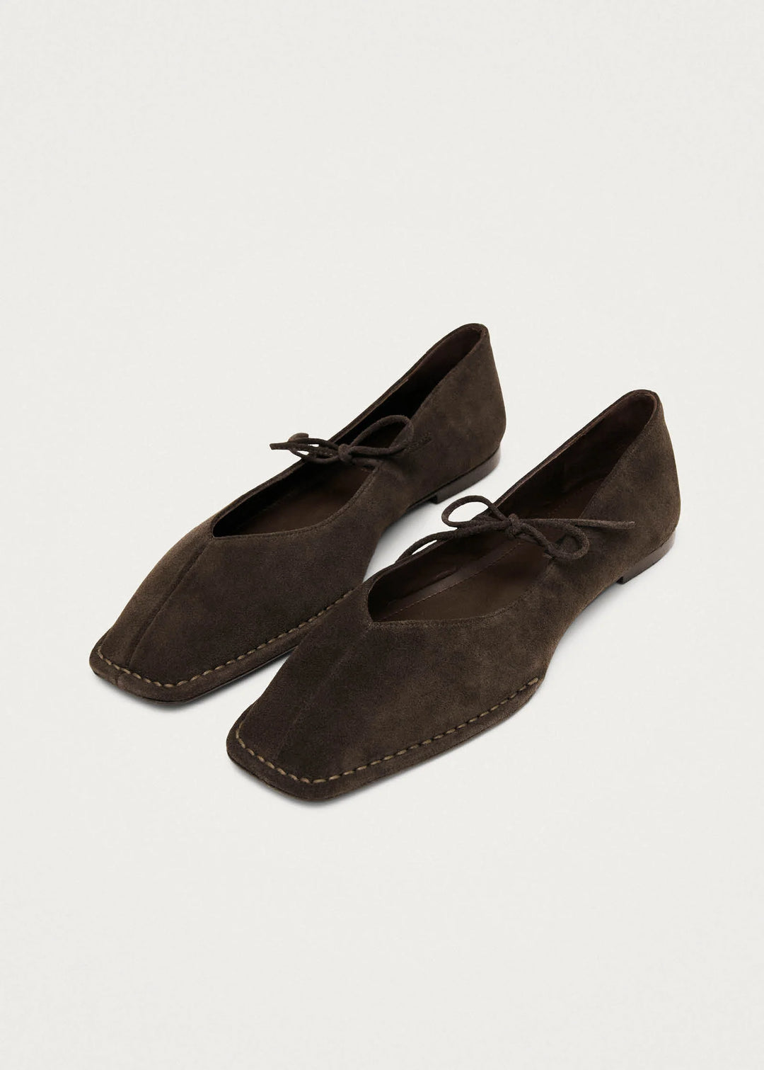 ALOHAS - Sway Suede Leather Flats in Coffee Brown