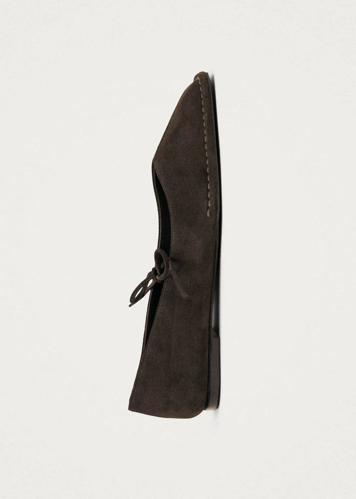 ALOHAS - Sway Suede Leather Flats in Coffee Brown