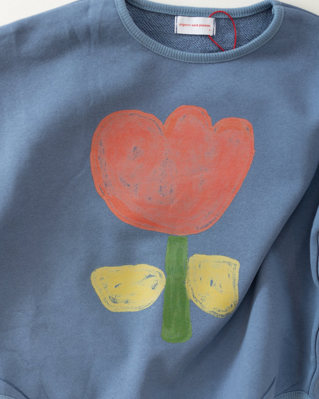 Pigeon Said Please –  Tulip Sweatshirt in Cornflower