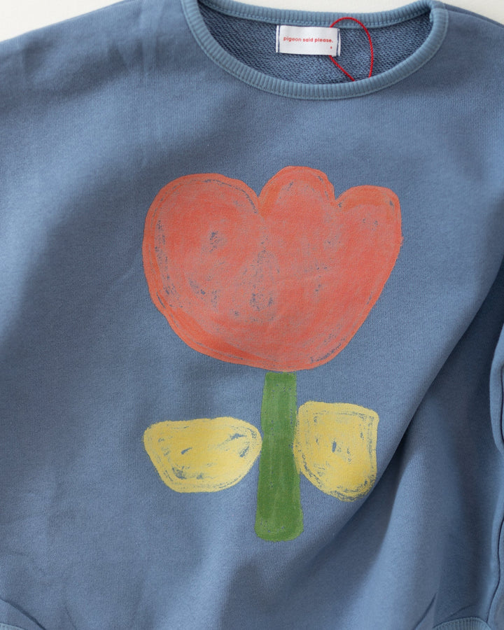 Pigeon Said Please –  Tulip Sweatshirt in Cornflower