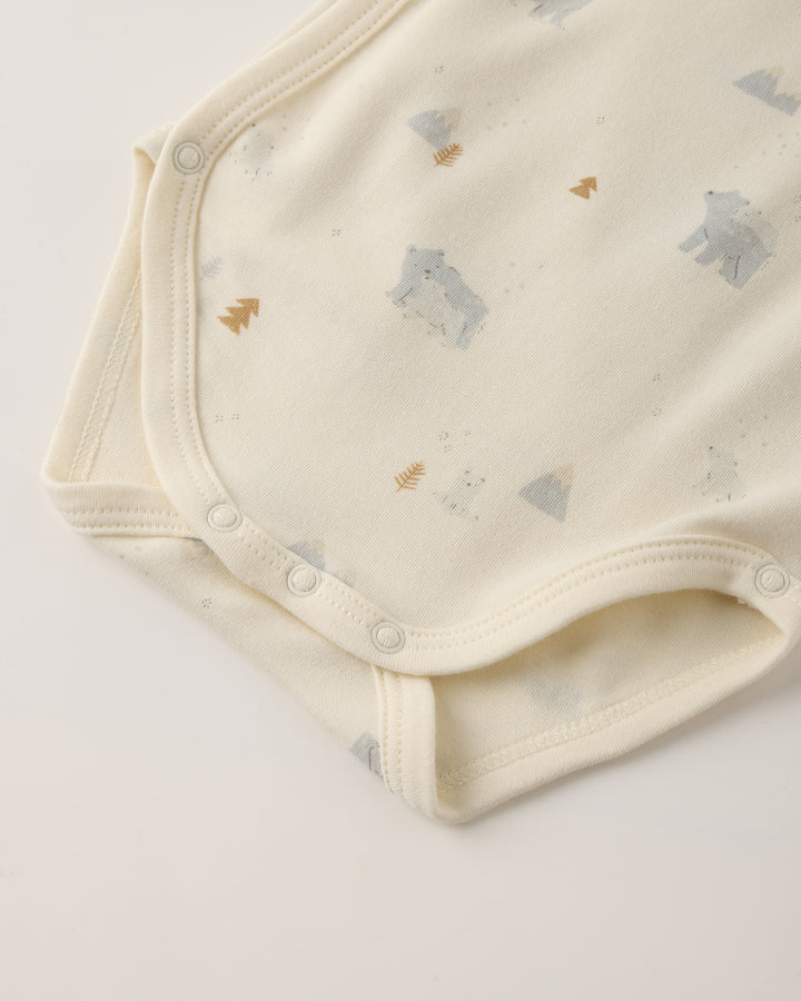 Quincy Mae - Side Snap Bodysuit + Pants Set in Polar Bears