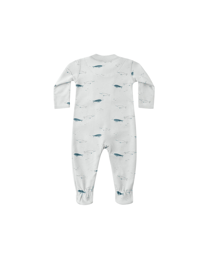 Quincy Mae – Zip Long Sleeve Sleeper Footie in Narwhals