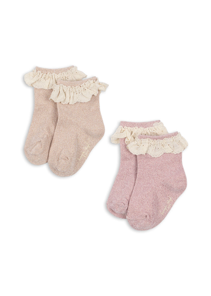Konges Slojd - 2 Pack Glitter Frill Sock