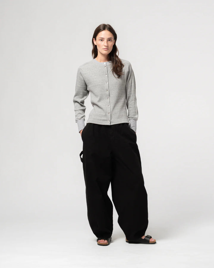 Girls of Dust - Military Rib Button Down in Grey Melange