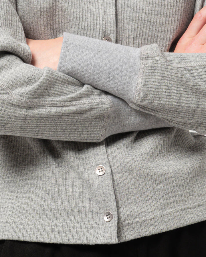 Girls of Dust - Military Rib Button Down in Grey Melange