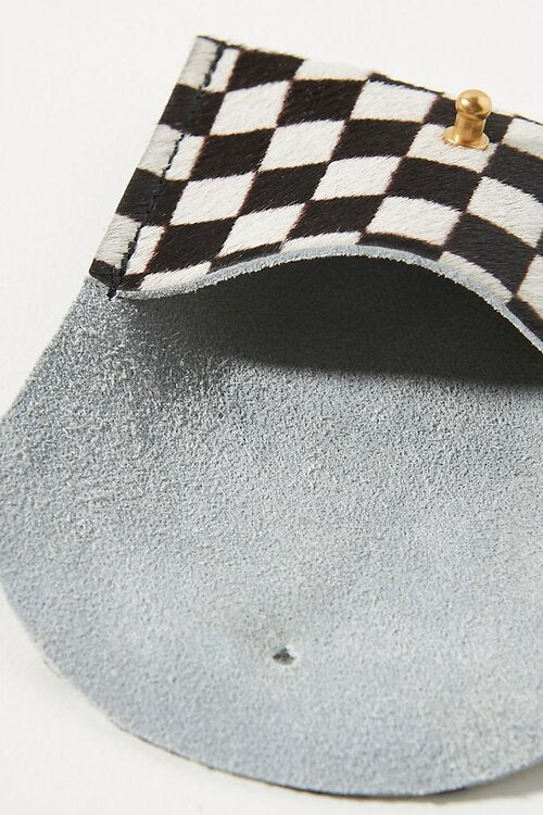 Primecut – Black Checkered Cowhide Card Holder