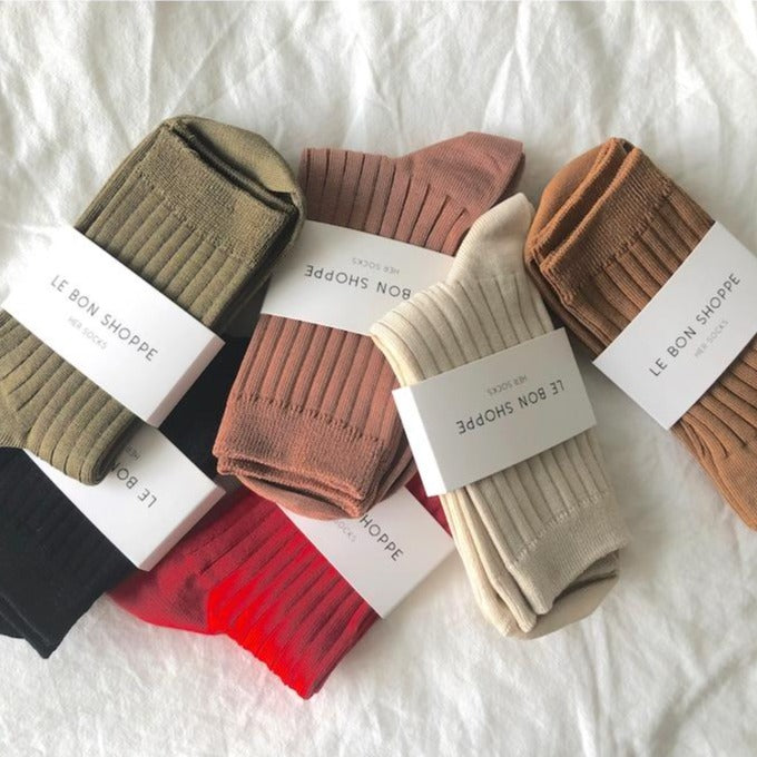 Le Bon Shoppe - Mercerized Combed Cotton Rib Socks
