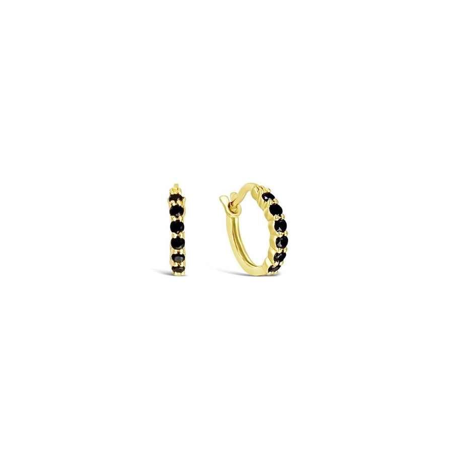 Sierra Winter - Gold Karma Hoops – Black Spinel