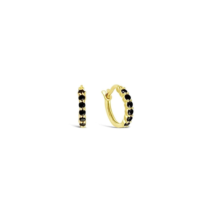 Sierra Winter - Gold Karma Hoops – Black Spinel