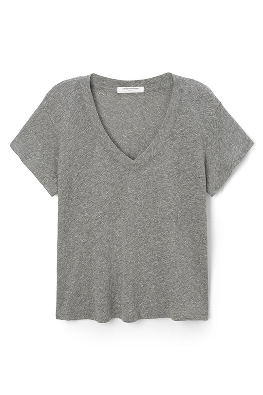 Perfect White Tee - Hendrix Basic V-Neck in Heather Grey