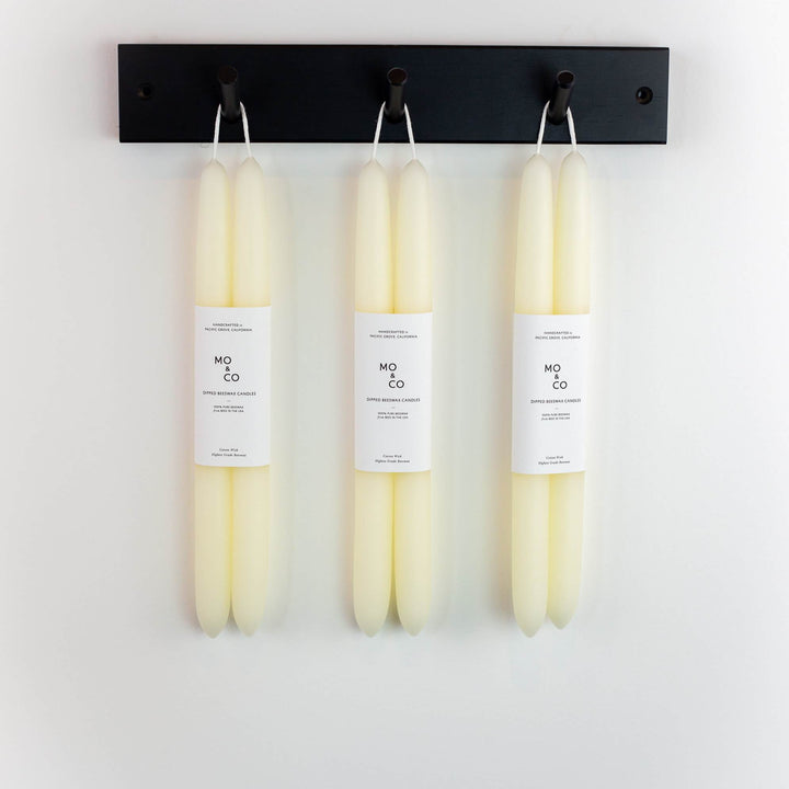 Mo&Co Home - Dipped Beeswax Candles in Natural White